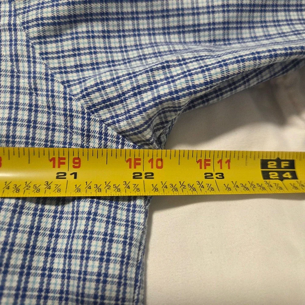 Brooks Brothers Mens Blue White Check Italian Cotton Button Down Shirt M